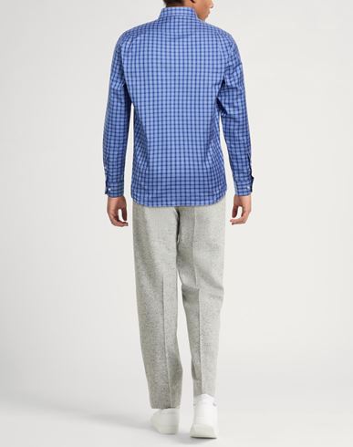 Man Shirt Azure Size 16 Cotton