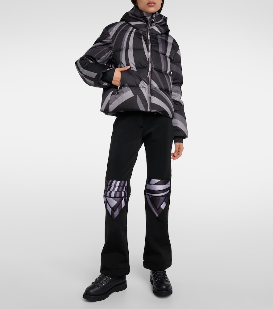 X Fusalp printed ski down jacket