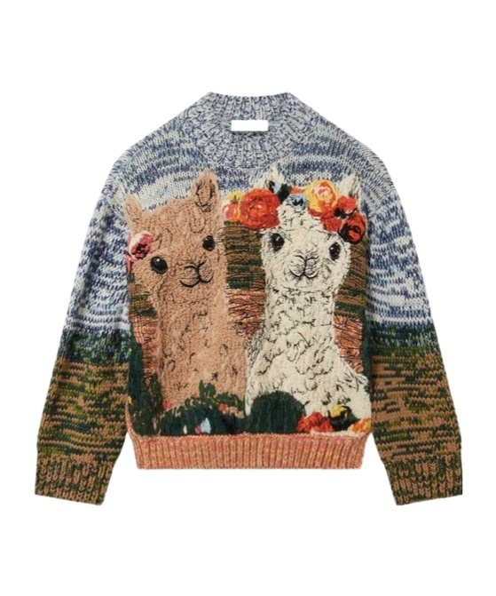 Alpaca-motif sweater