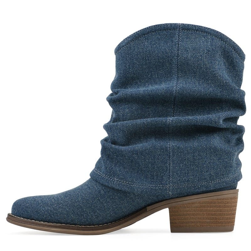 Women's Alden Mid Calf Western Booties (Dark Denim Fabric)