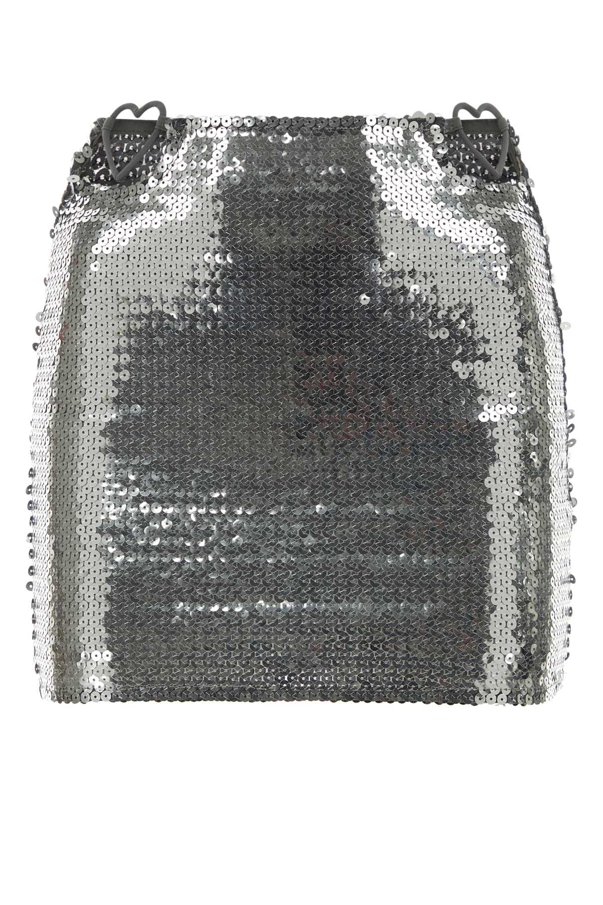 Sequin Mini Skirt — Silver