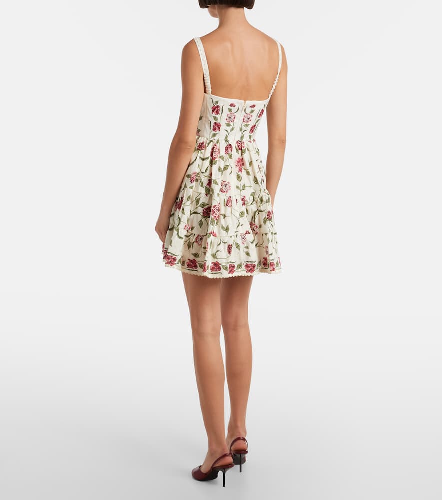 Granadilla floral linen minidress
