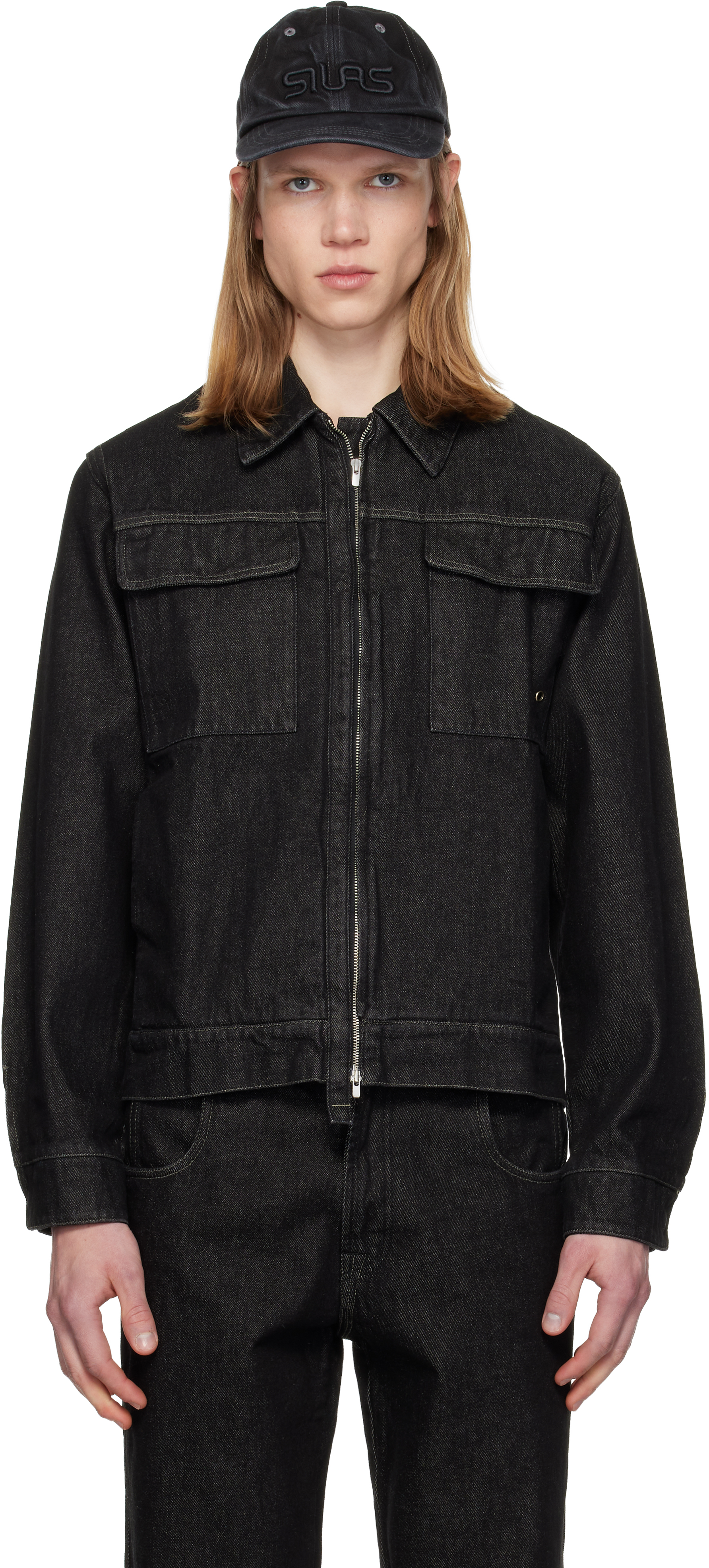 Black Blouson Denim Jacket