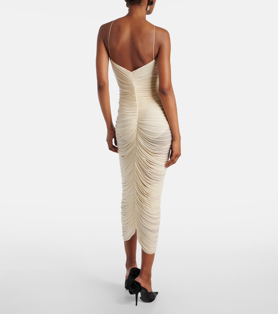 Ruched halterneck midi dress