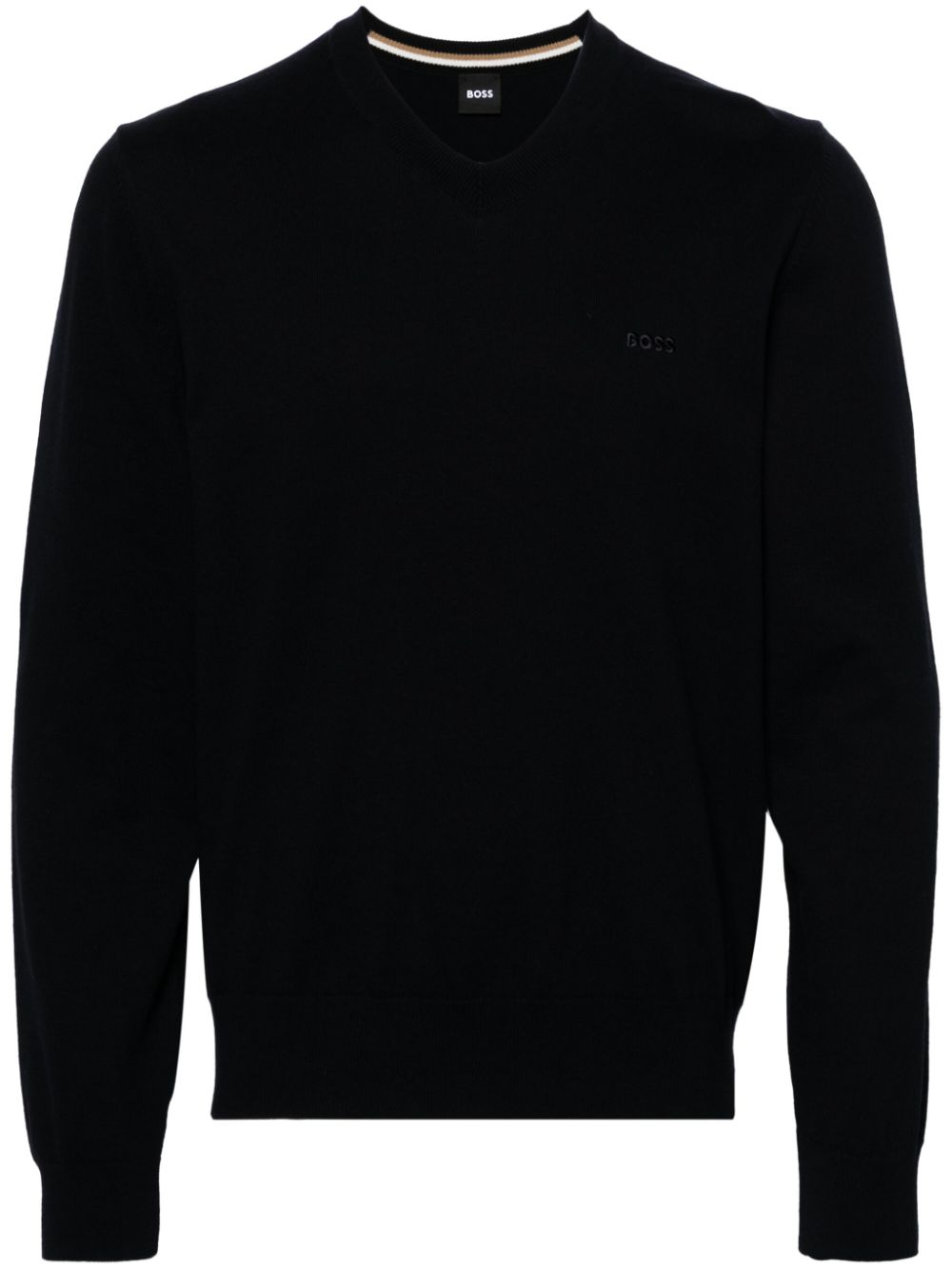 Logo-embroidered cotton jumper - Green