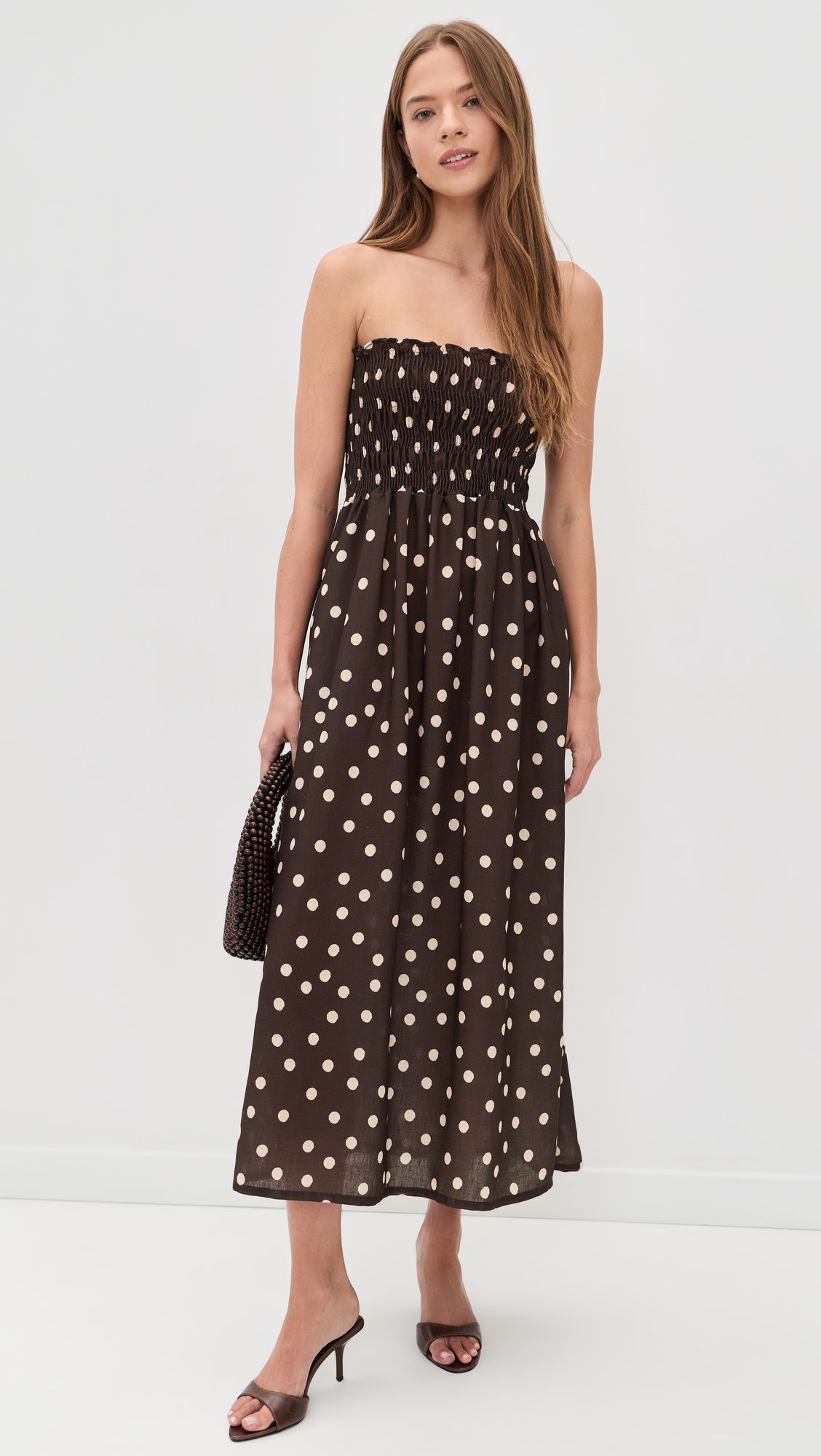 The Drift Dress Polka Dots Brown