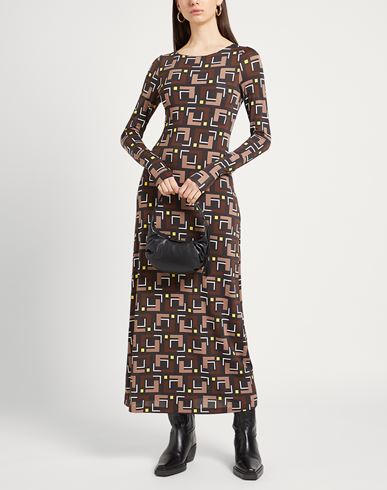 Malìparmi Woman Maxi dress Chocolate brown Size 6 Viscose, Elastane