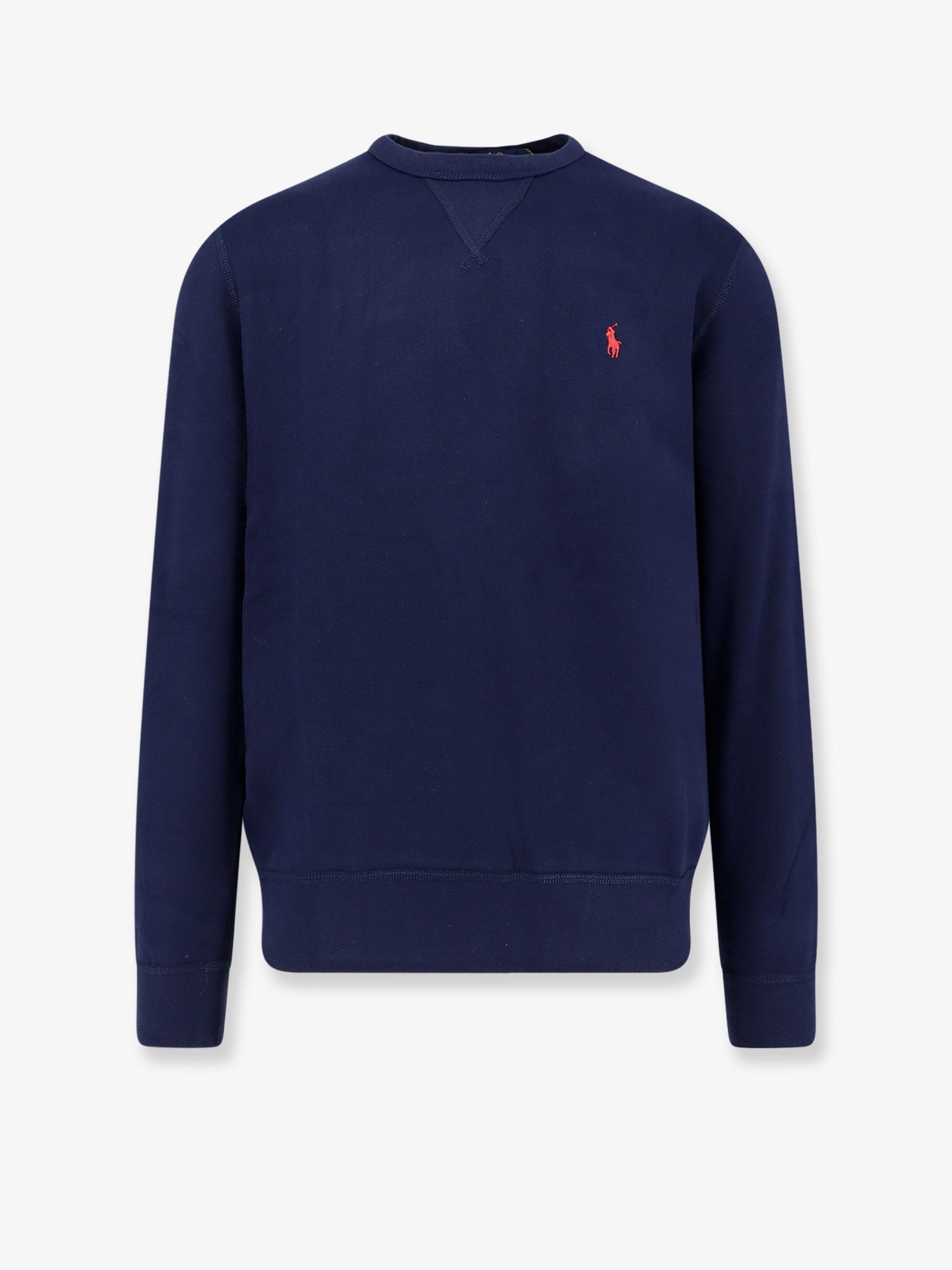 Logo-Embroidered Cotton Blend Sweatshirt — Navy
