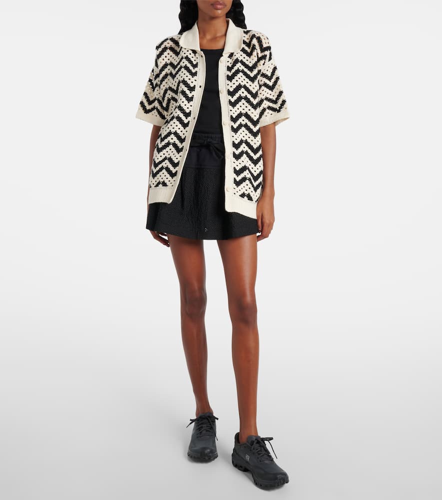 Anais crochet cotton polo shirt