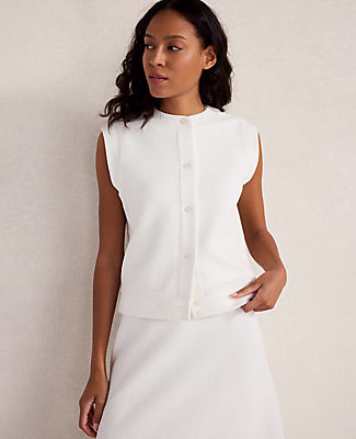 Ann Taylor Haven Well Within Cotton Blend Textured Short Sleeve Jacket