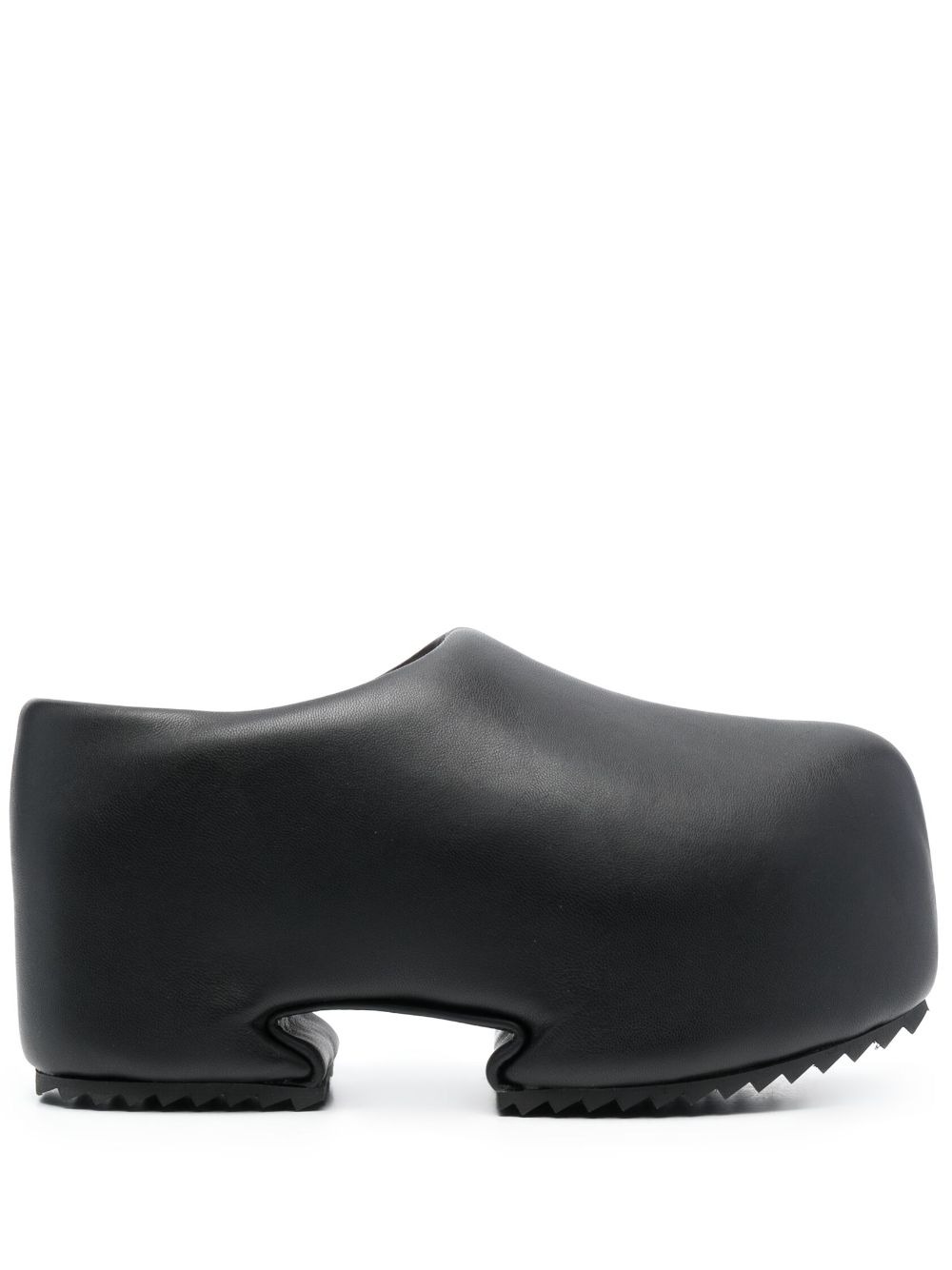 Almond-toe faux-leather platform clogs - Black