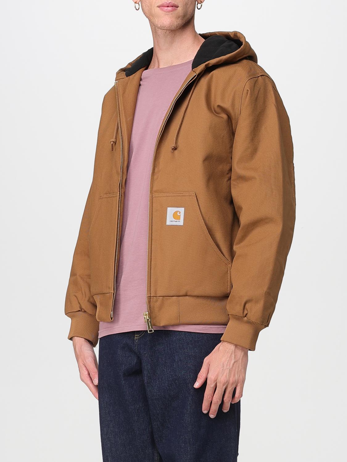 Logo-patch cotton hooded jacket - Brown