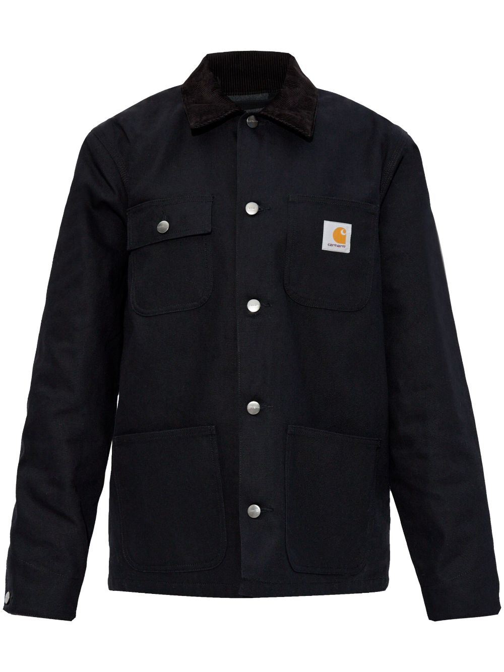 Logo-patch shirt jacket - Black