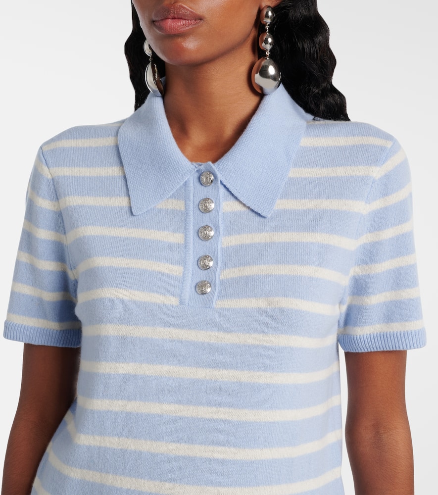 Shana striped cashmere polo sweater
