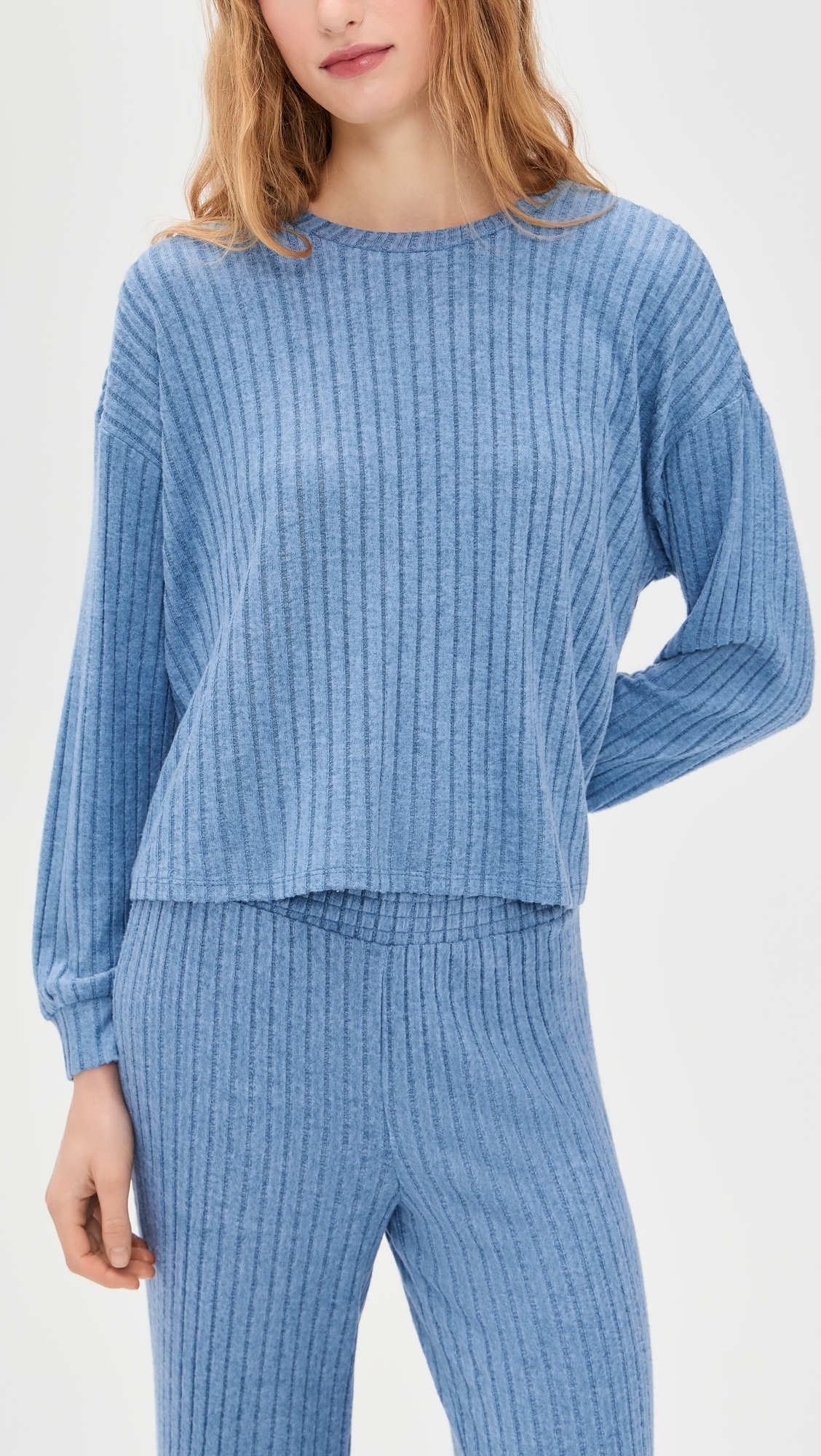 Daydream Rib Long Sleeve Tee Oceanic Blue
