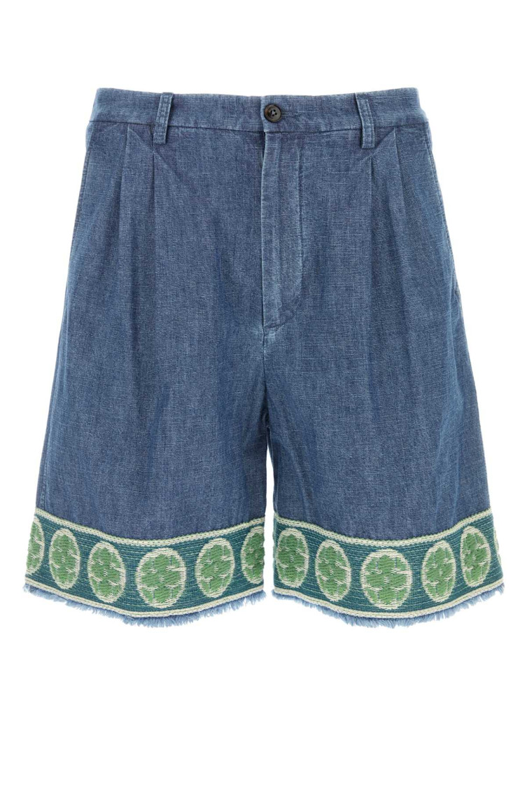 Frayed Edge Denim Bermuda Shorts