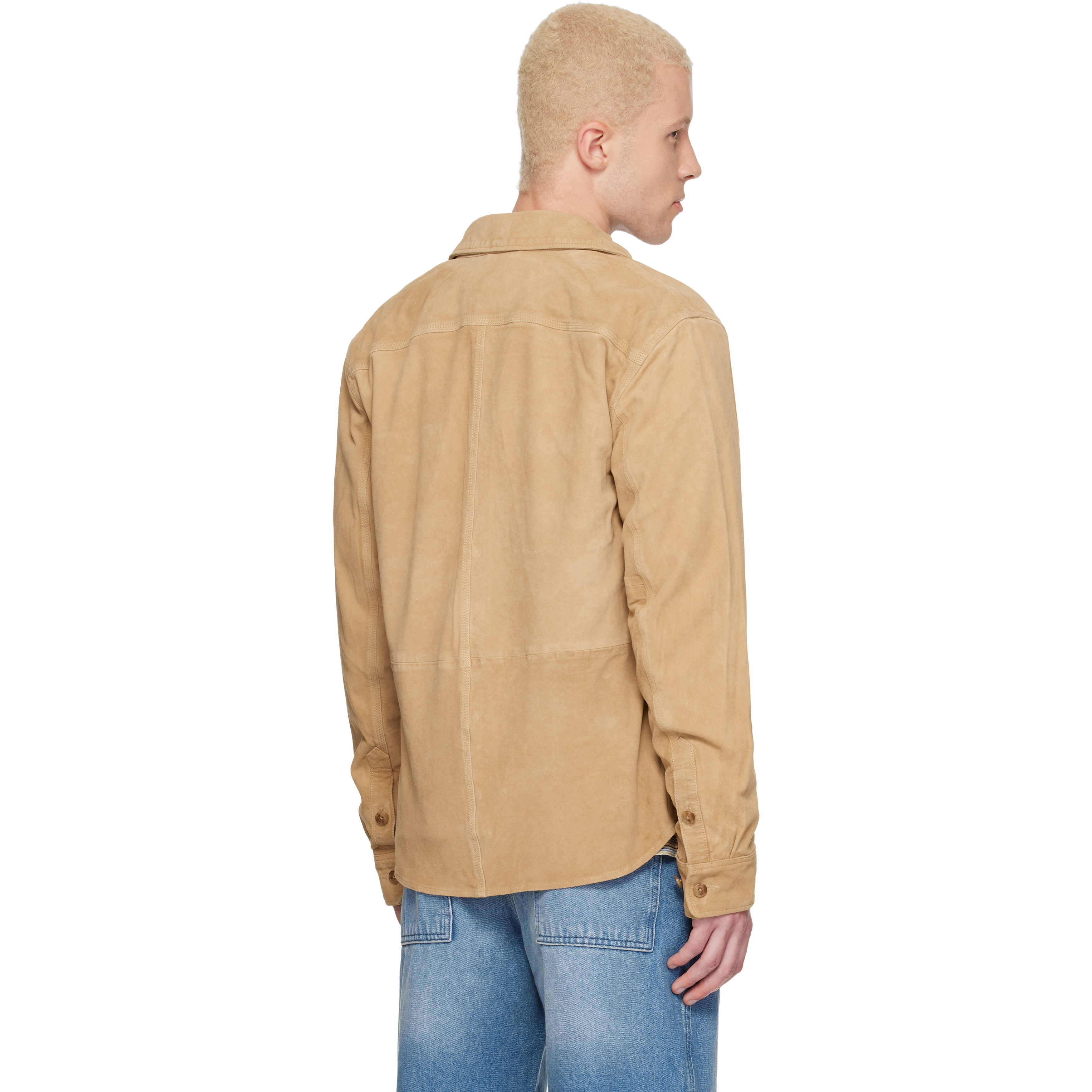 Beige Suede Overshirt