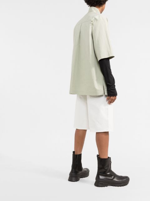 High-waisted A-line bermuda shorts