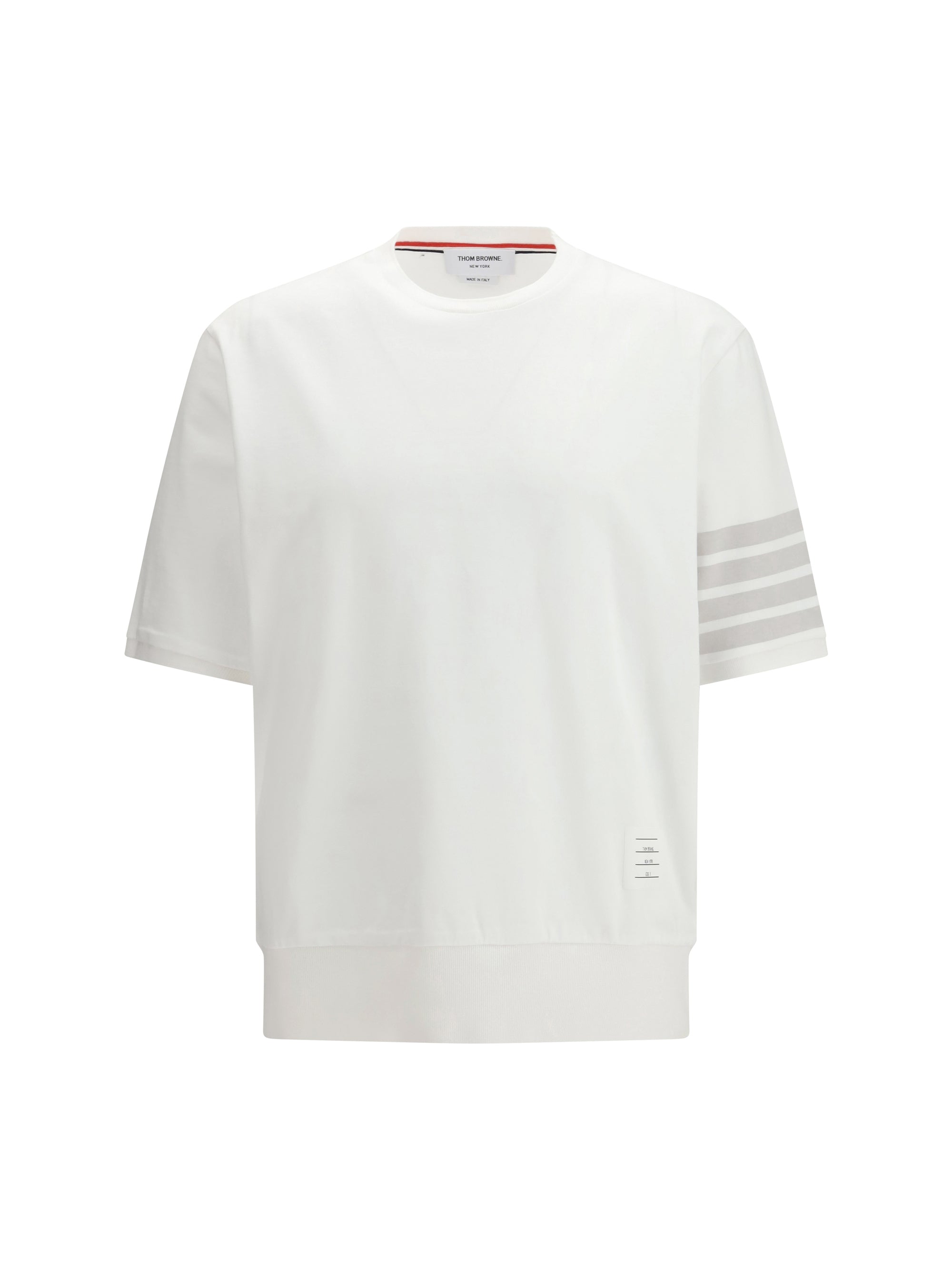 4-Bar Striped Cotton Jersey T-Shirt — White