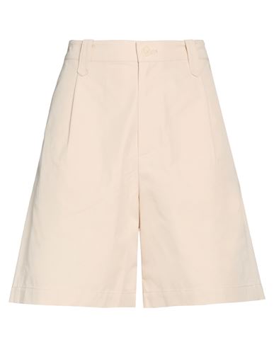 Woman Shorts & Bermuda Shorts Beige Size M Cotton, Polyester