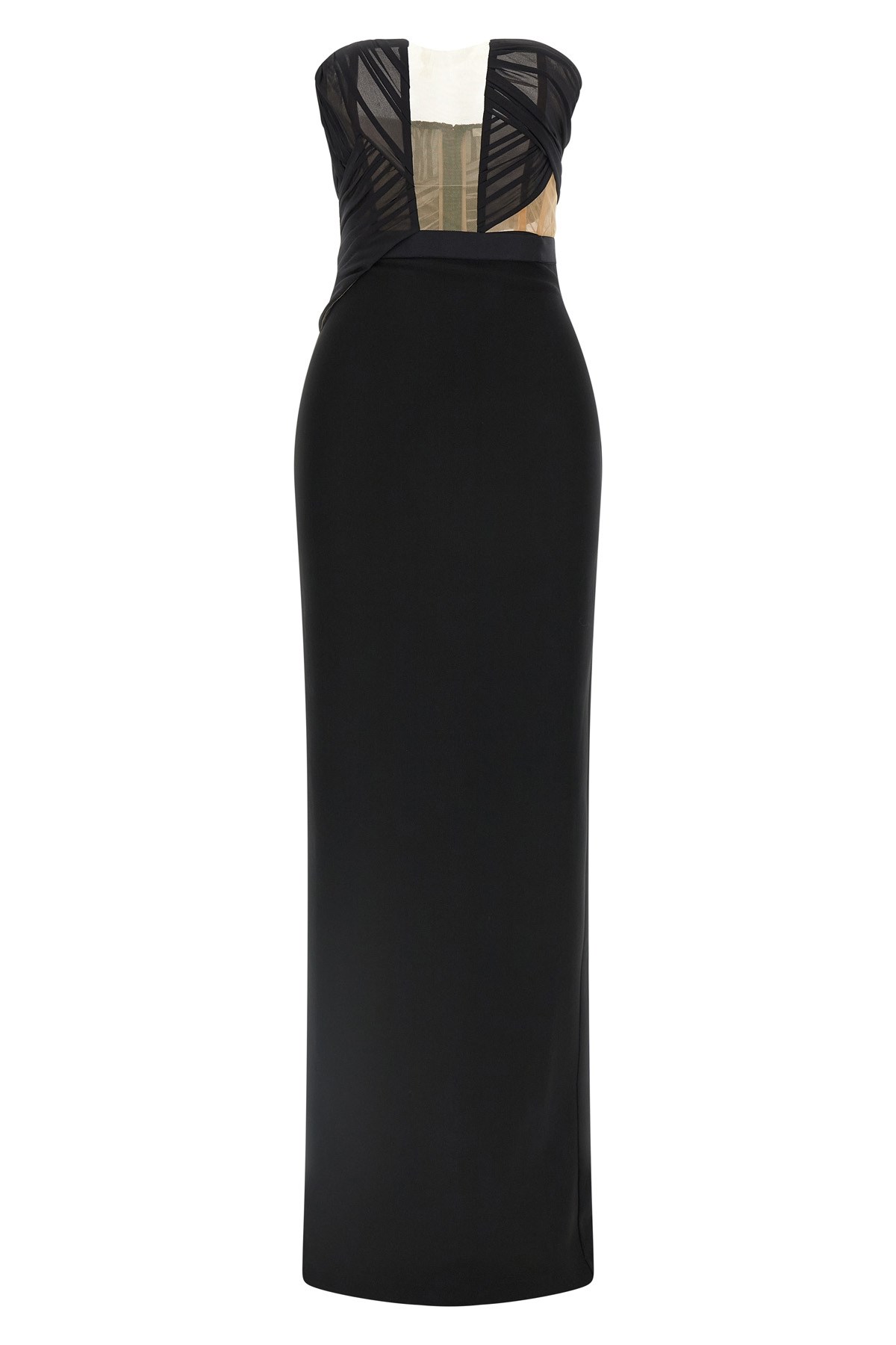 'Corsetted Draped Maxi' Dress