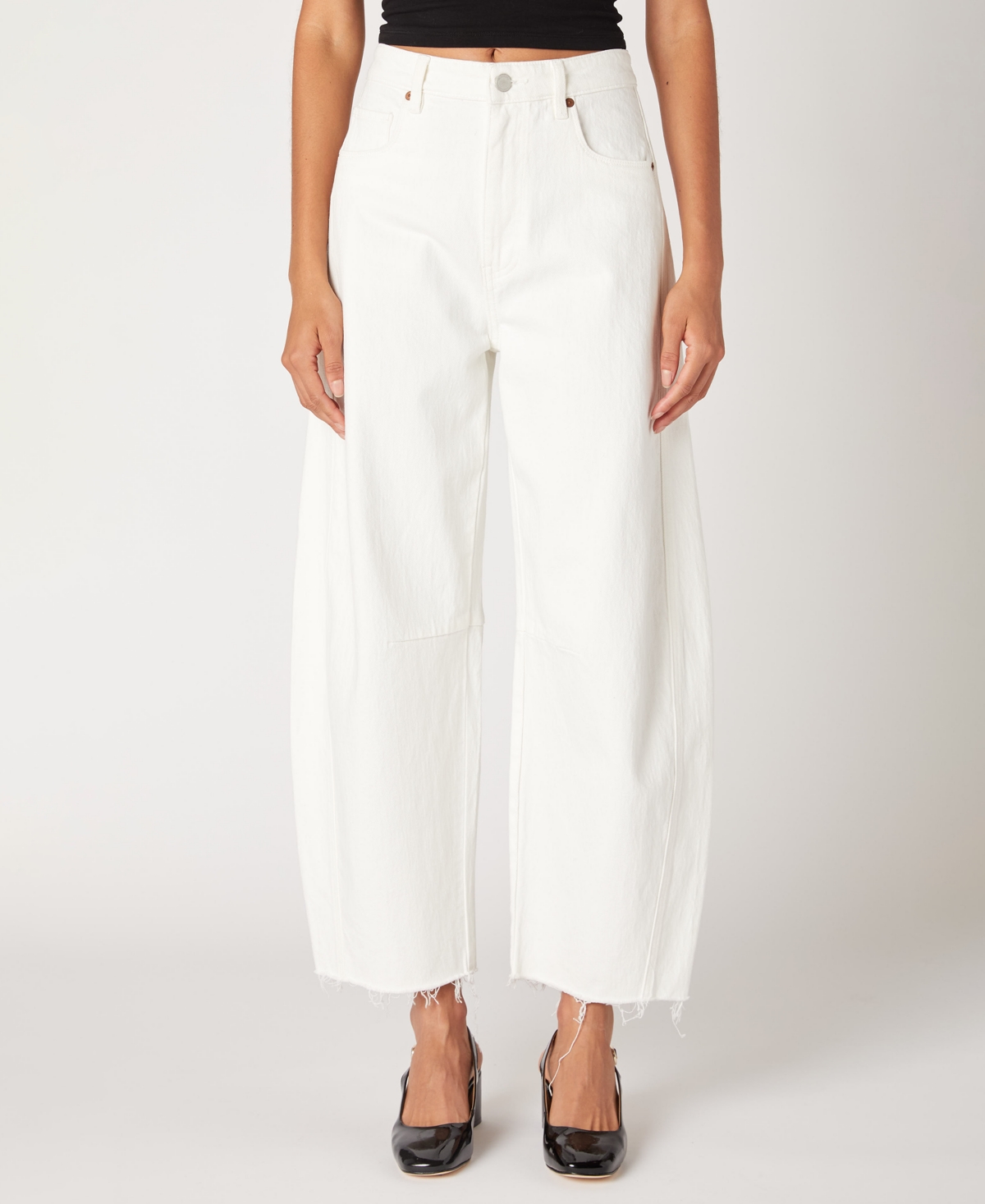 The Bowery Barrel Mid-Rise Jeans - White
