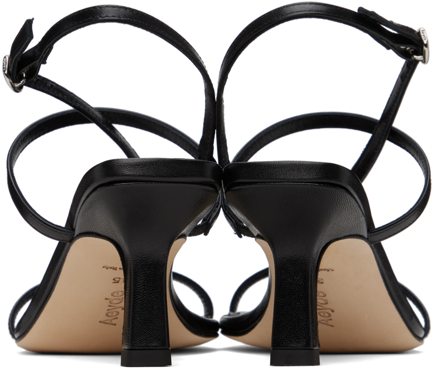 Aeyde Black Elise Heeled Sandals