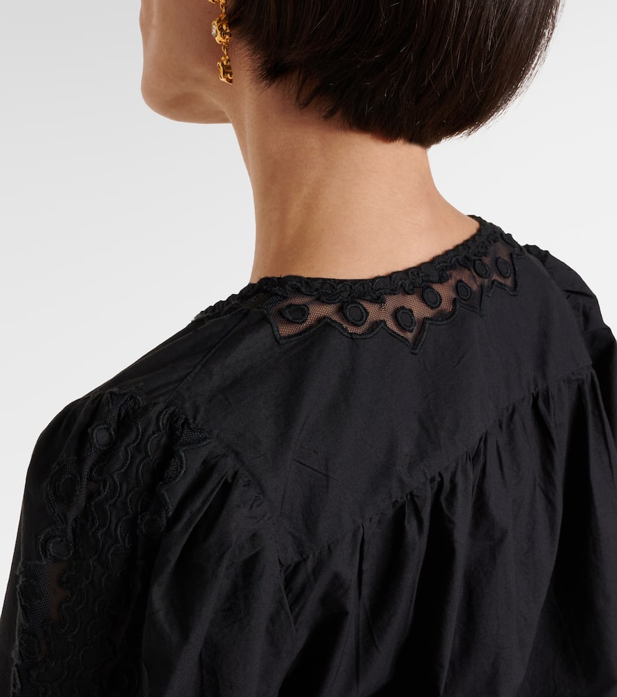 Kady lace-trimmed cotton blouse