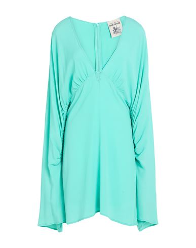 Woman Mini dress Turquoise Size 8 Acetate, Silk