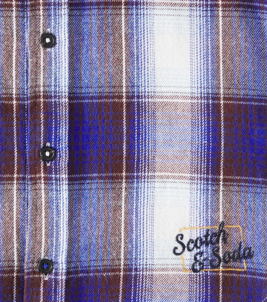 Scotch & Soda Kids Checked cotton flannel shirt