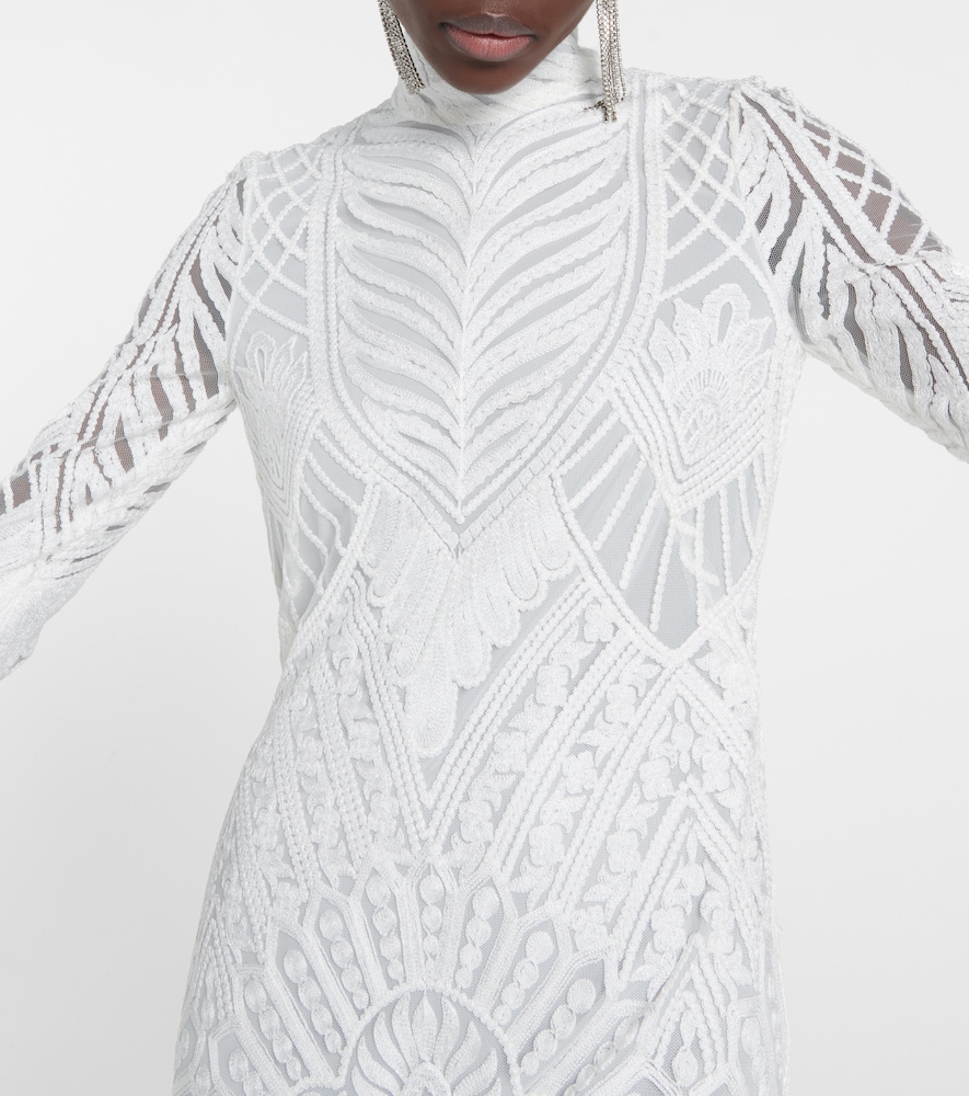 Bridal Borghese backless lace midi dress