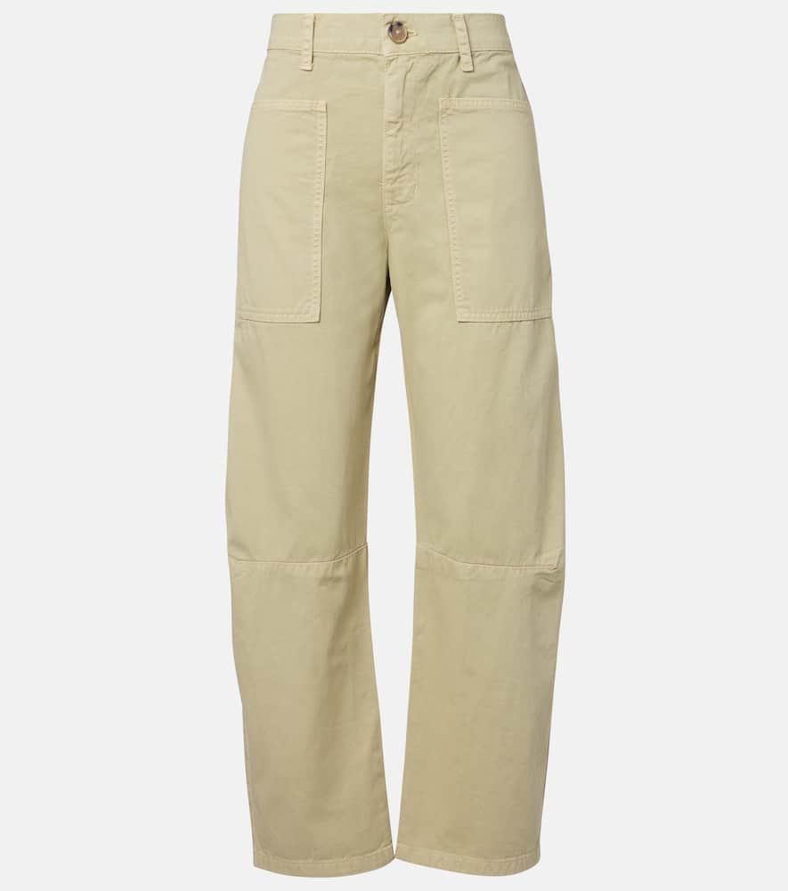 Brylie cotton twill barrel-leg pants