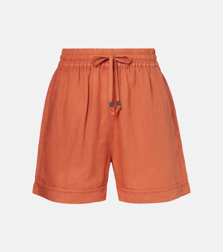 Linen and cotton Bermuda shorts