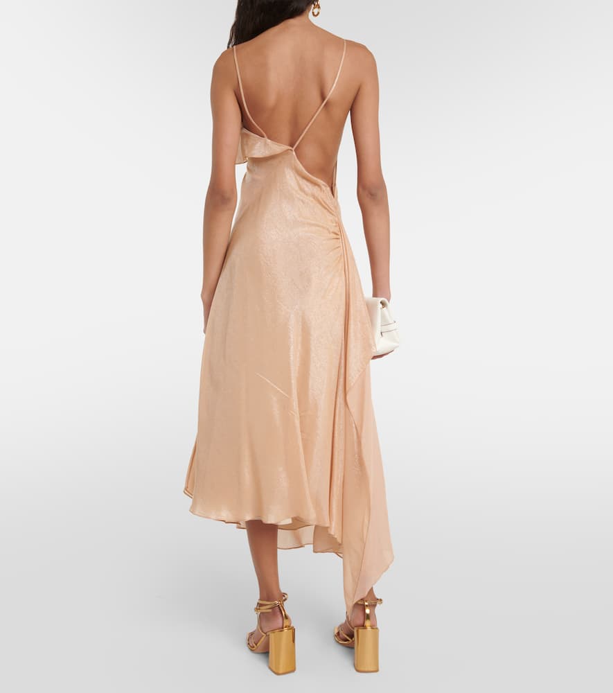 Bias Cami Lurex® twill slip dress