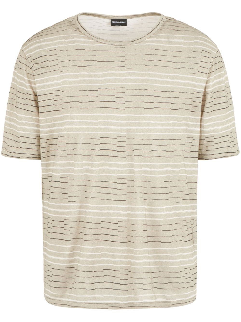 Striped linen T-shirt - Neutrals