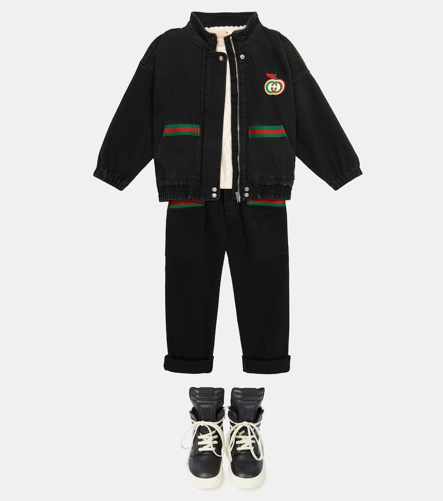 Rick Owens Kids Geobasket high-top leather sneakers