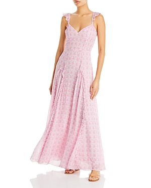 Tulonne Floral Print Ruffle Dress