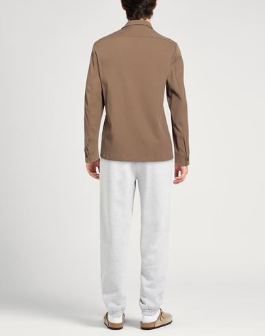 Man Shirt Khaki Size 38 Wool, Polyamide, Elastane