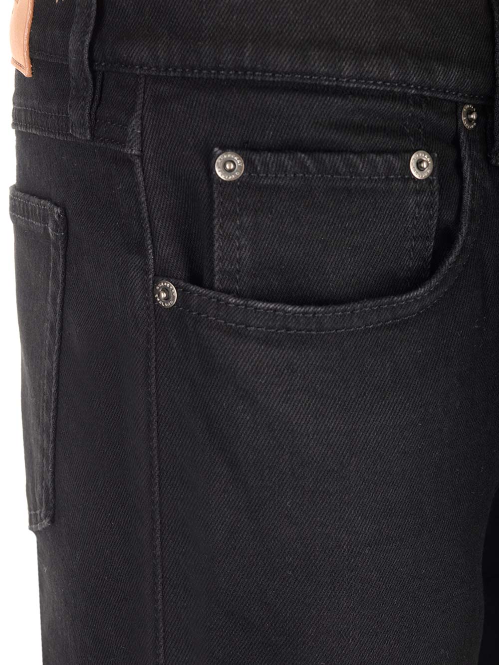 Straight-leg stretch-cotton jeans - Black
