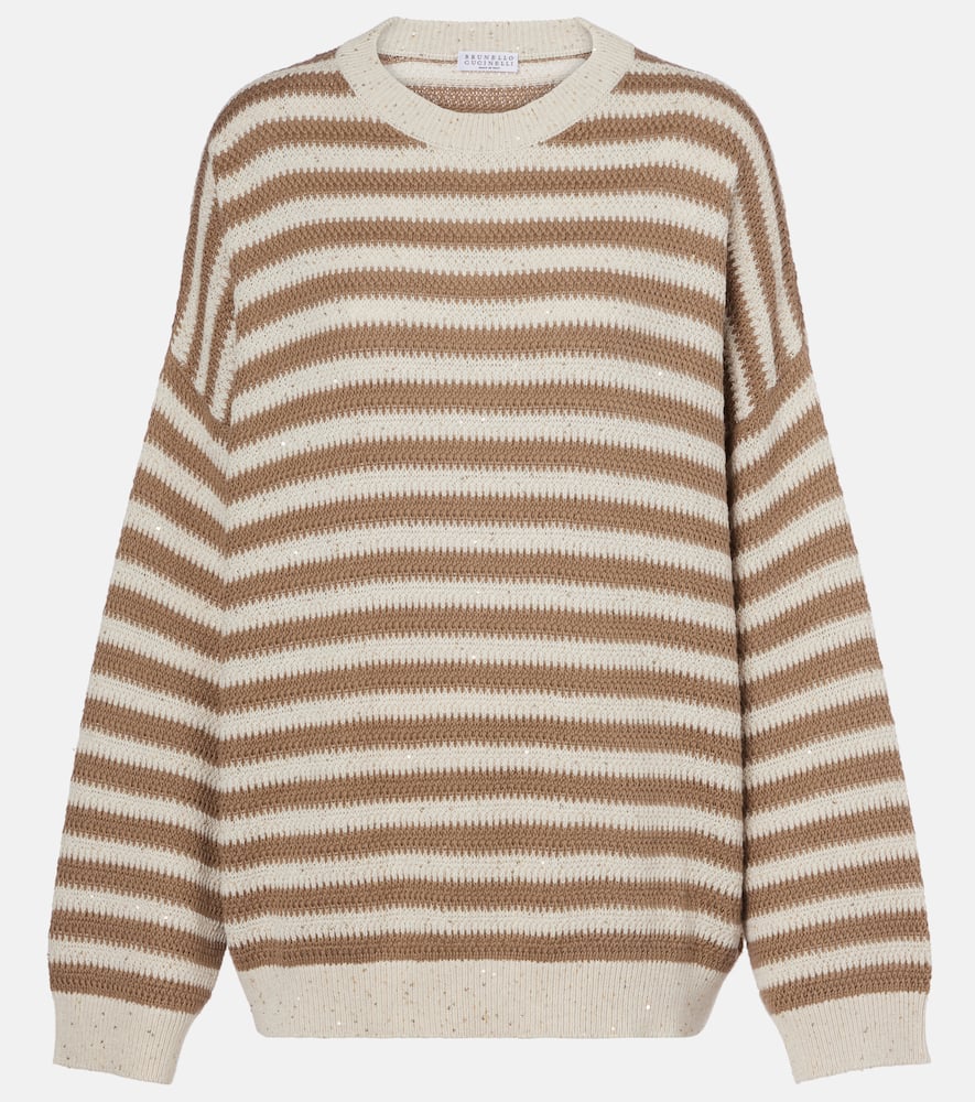Brunello Cucinelli Striped cotton-blend sweater