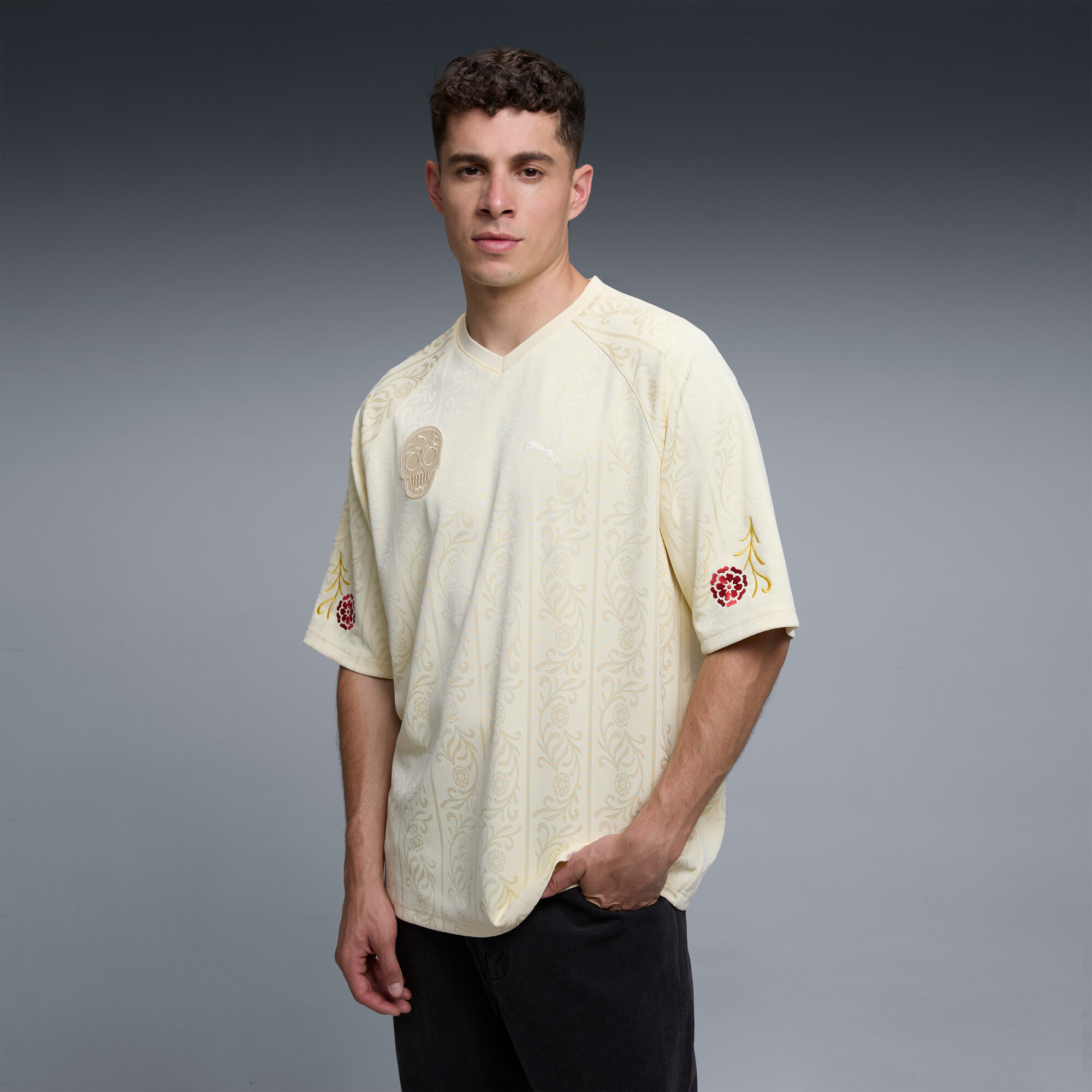 PUMA Dia De Muertos Men's Relaxed T-Shirt in Yellow
