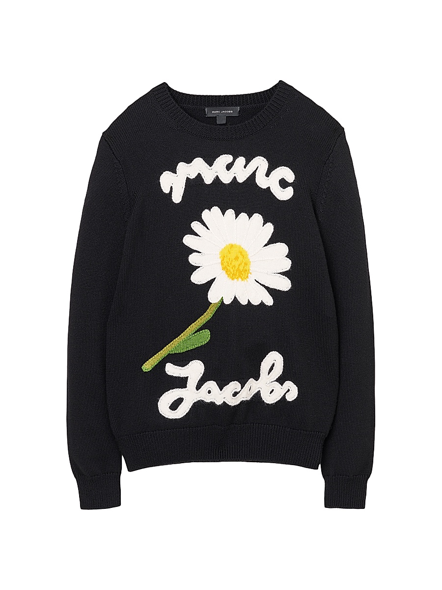 Women's Marc Is Joy Jacquard Merino Wool Sweater - Black