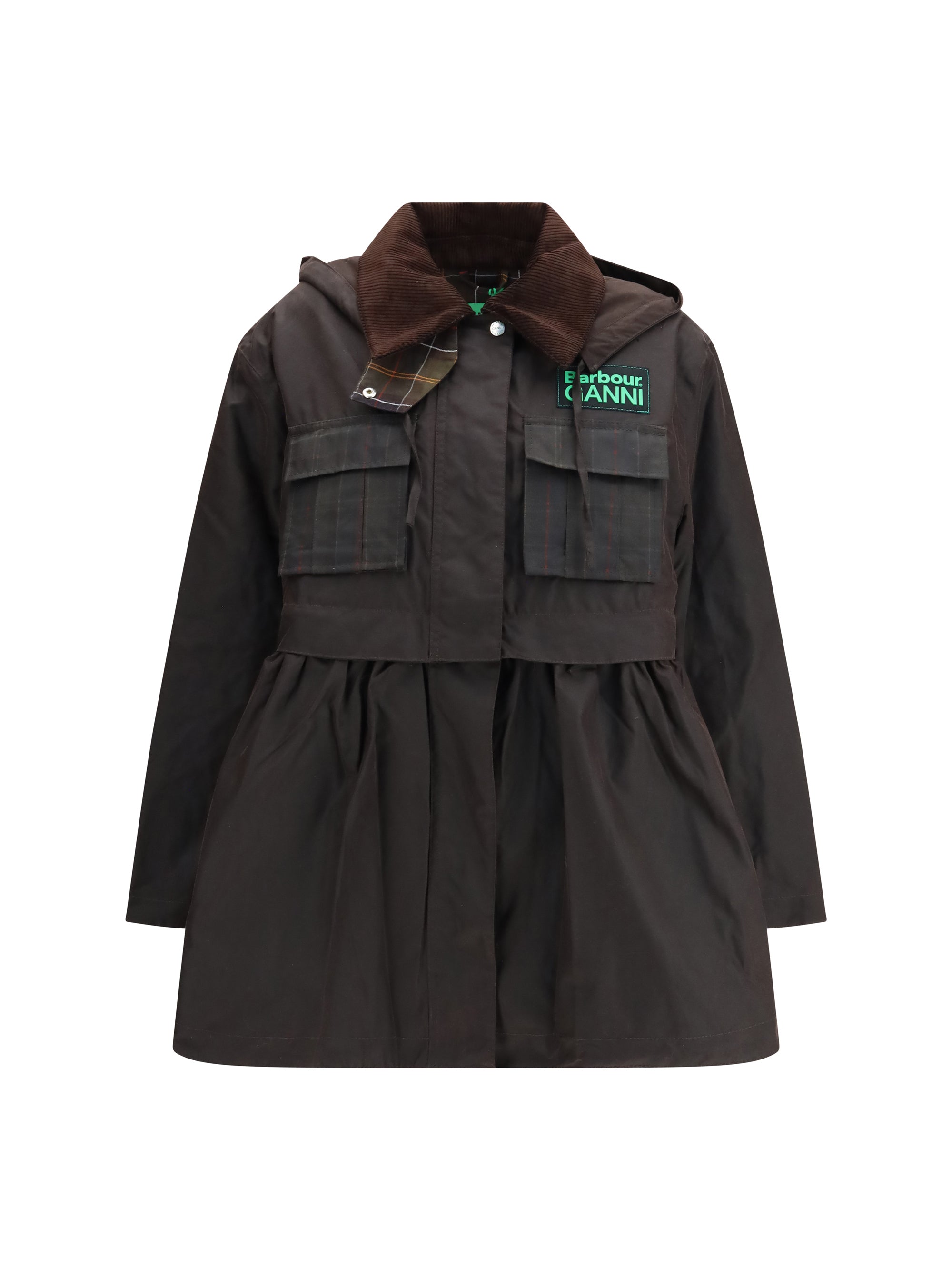 Waxed Peplum Jacket — Black