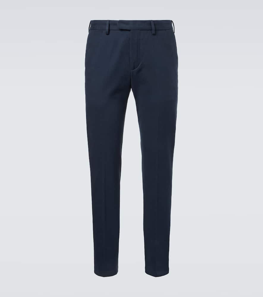 Cotton twill slim pants
