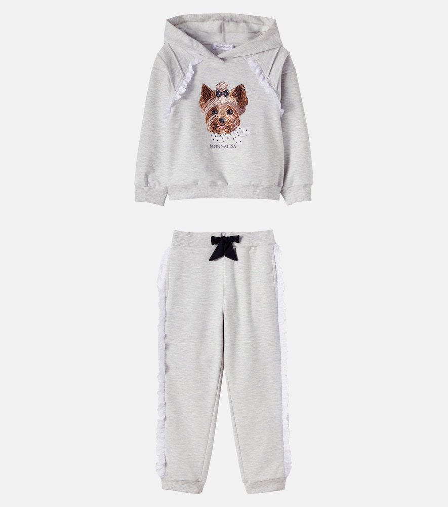 Embellished cotton-blend hoodie and sweatpants set