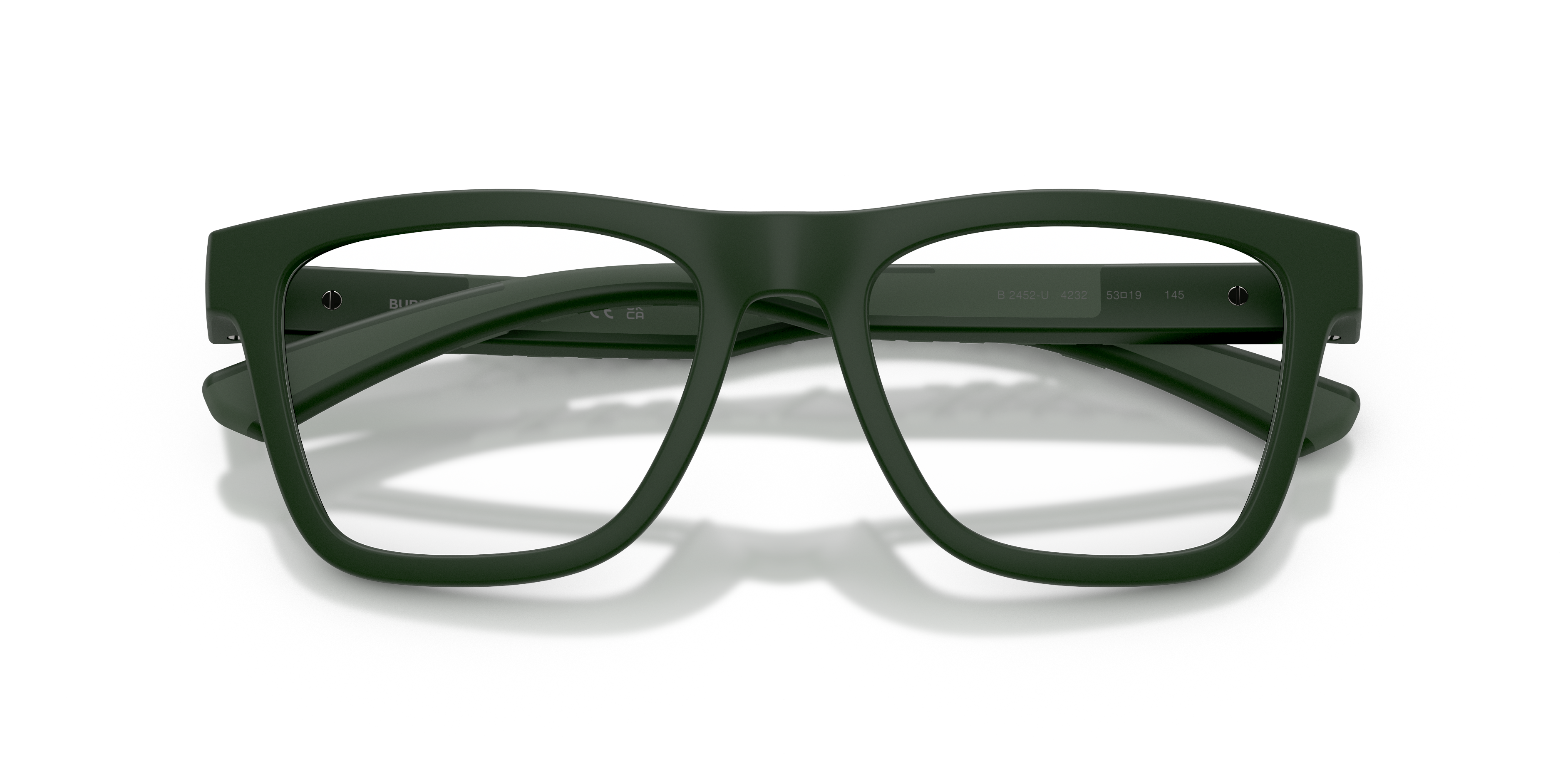 Burberry Man Burberry BE2452U 4232 Optical frames Injected Green Transparent Squared Norma