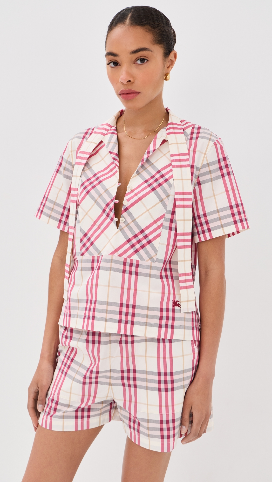 Olea Plaid Top Aubergine Purple
