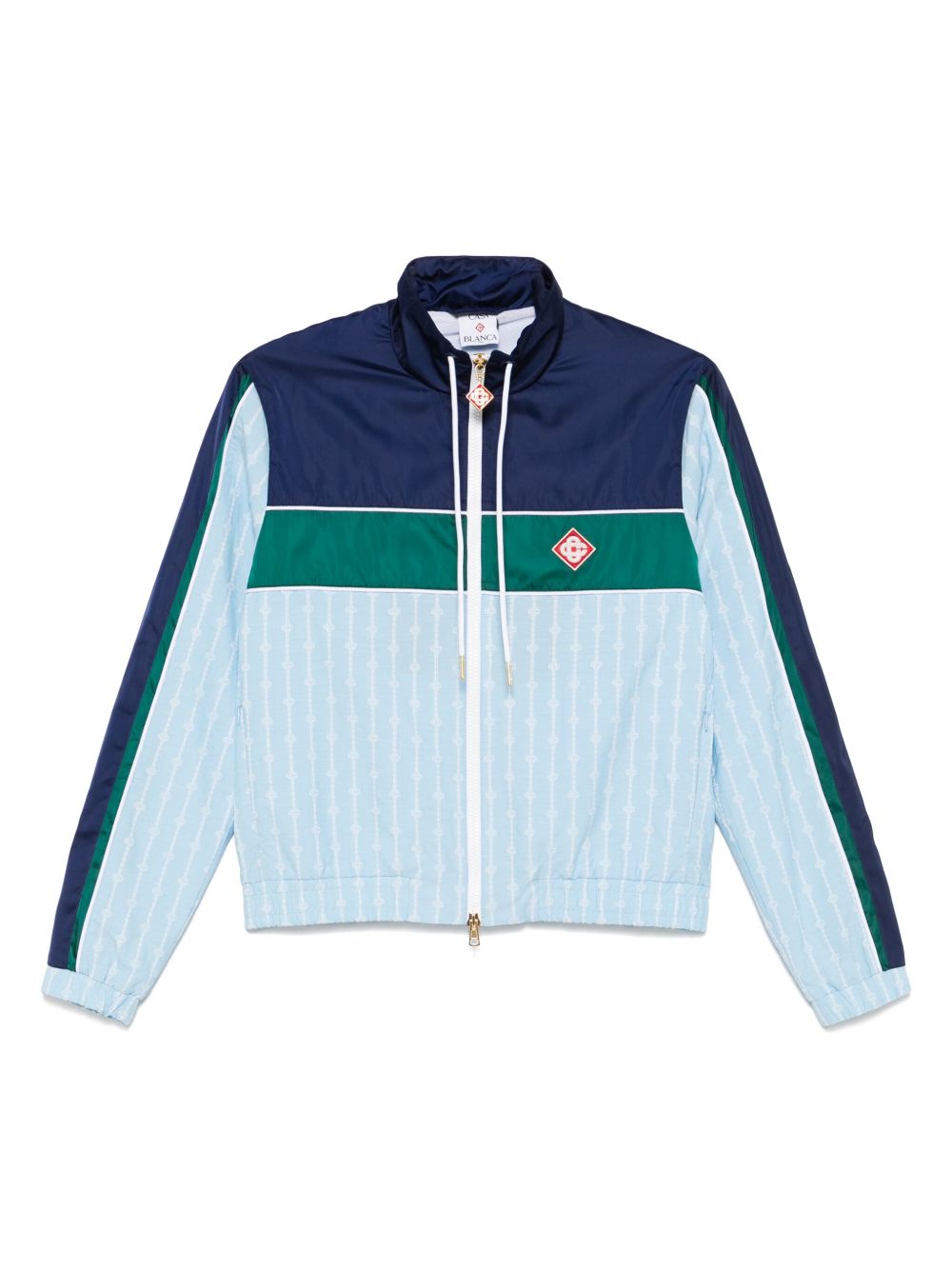 Logo-patch jacket - Blue