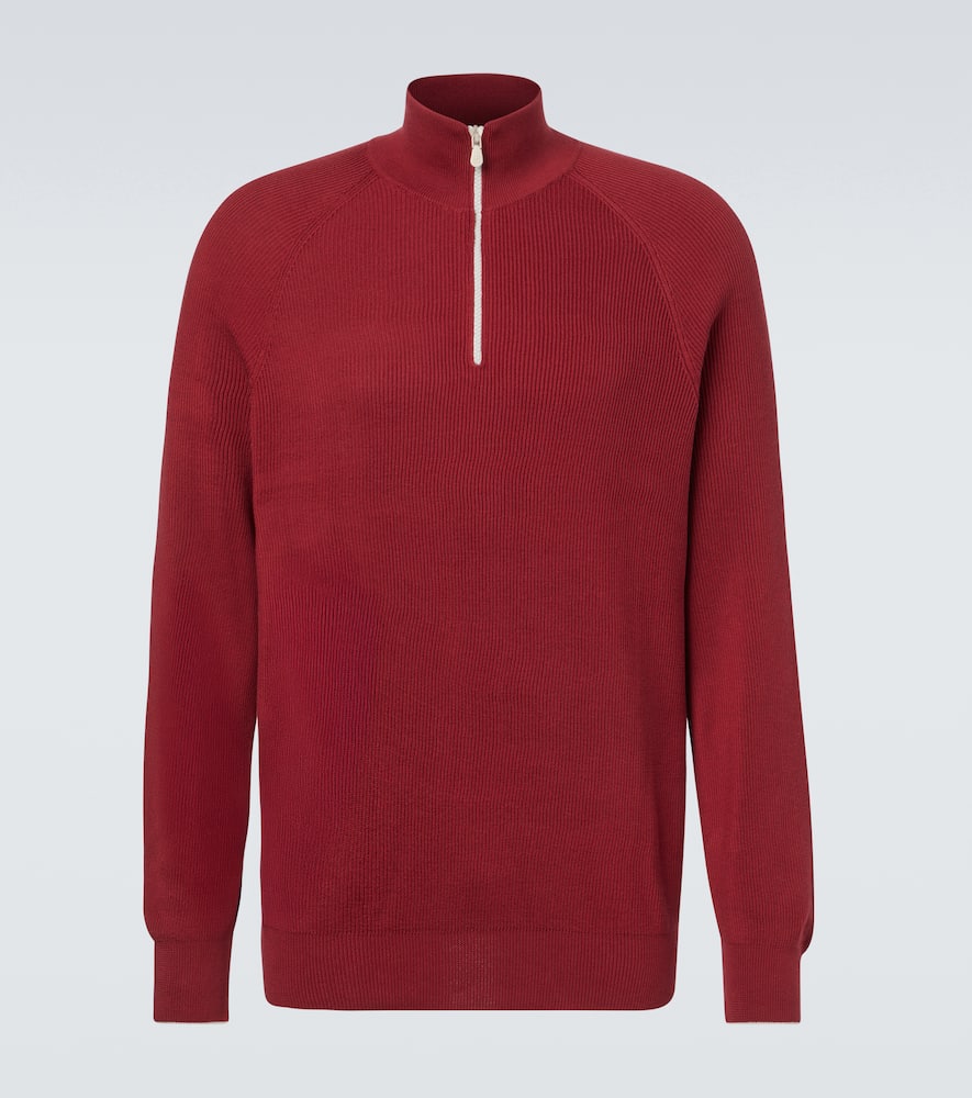 Ribbed-knit cotton sweater