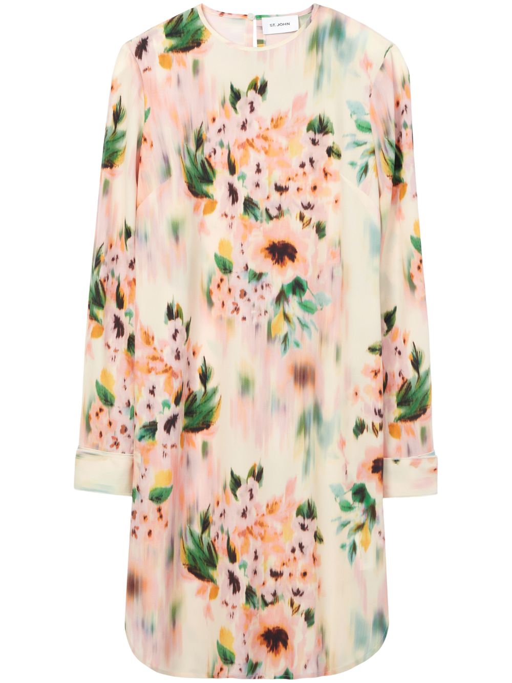 Floral-print mini dress - White